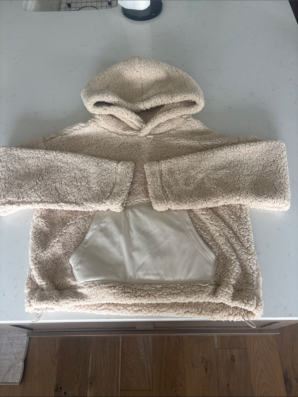 Zella Cream Hooded Sherpa Puffer Jacket for Women